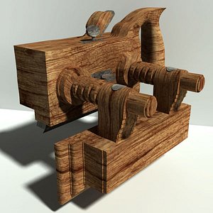 antique wood plow plane 3d model