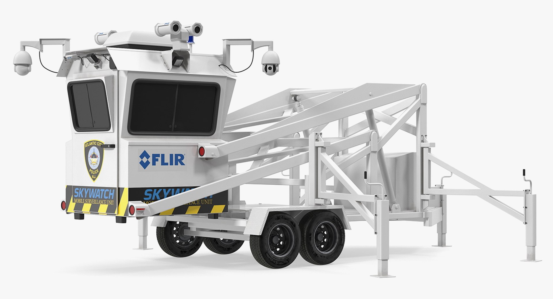 Flir SkyWatch Mobile Surveillance Tower Folded 3D Model 3D model preview