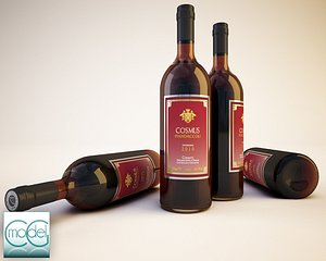3d bottles wine model