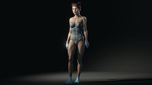 Sexy skinny girl with socks and gloves