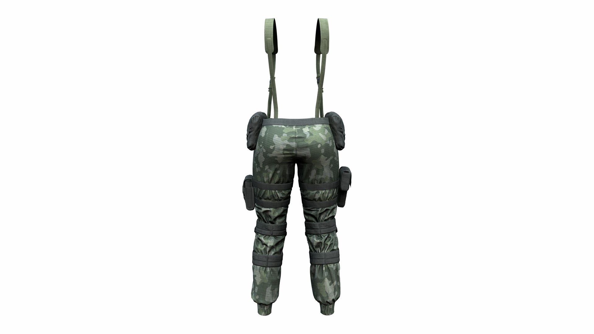 Female Military Combat Pants With Suspenders 3D Model - TurboSquid 1973632