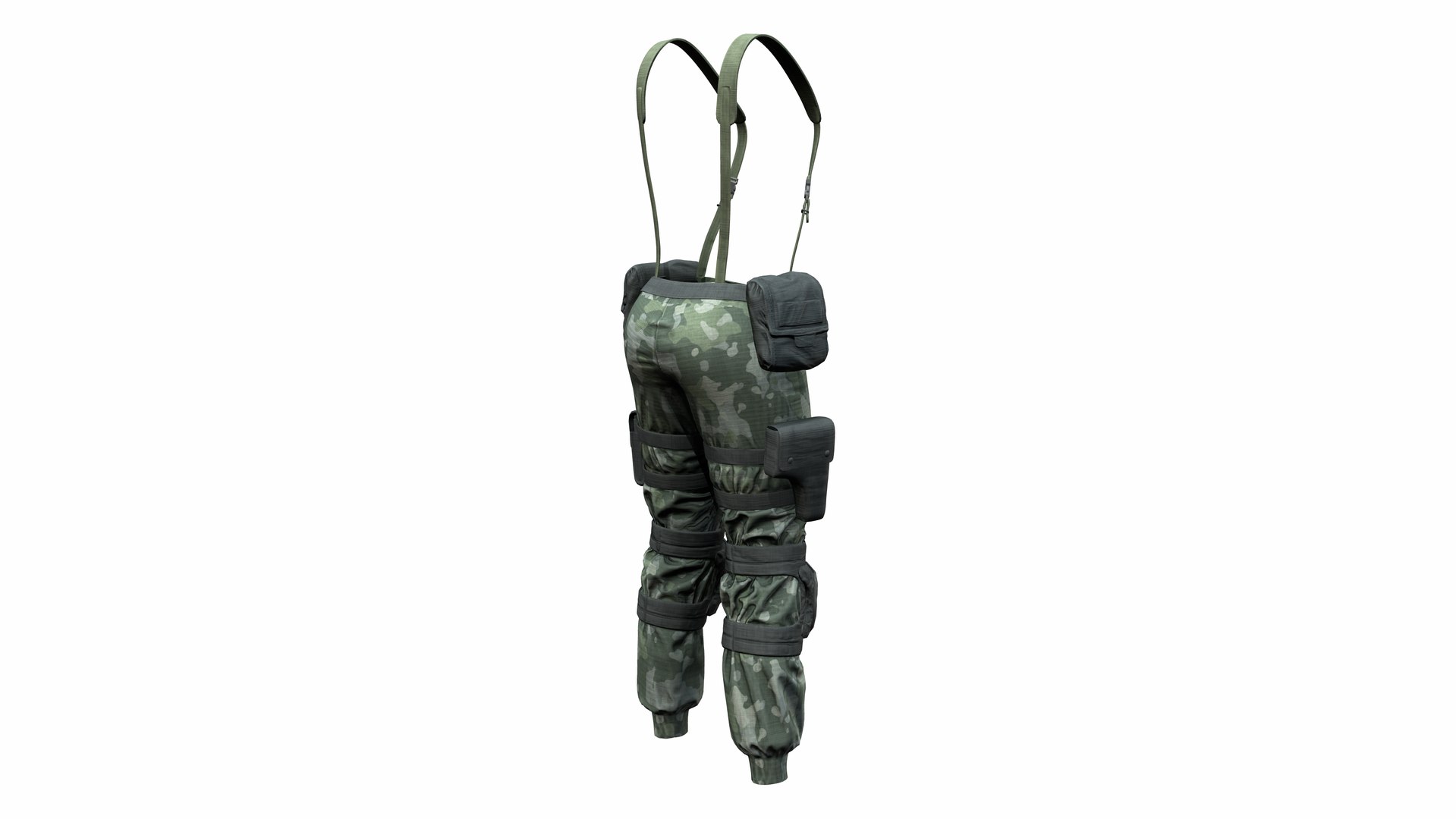 Female Military Combat Pants With Suspenders 3D Model - TurboSquid 1973632