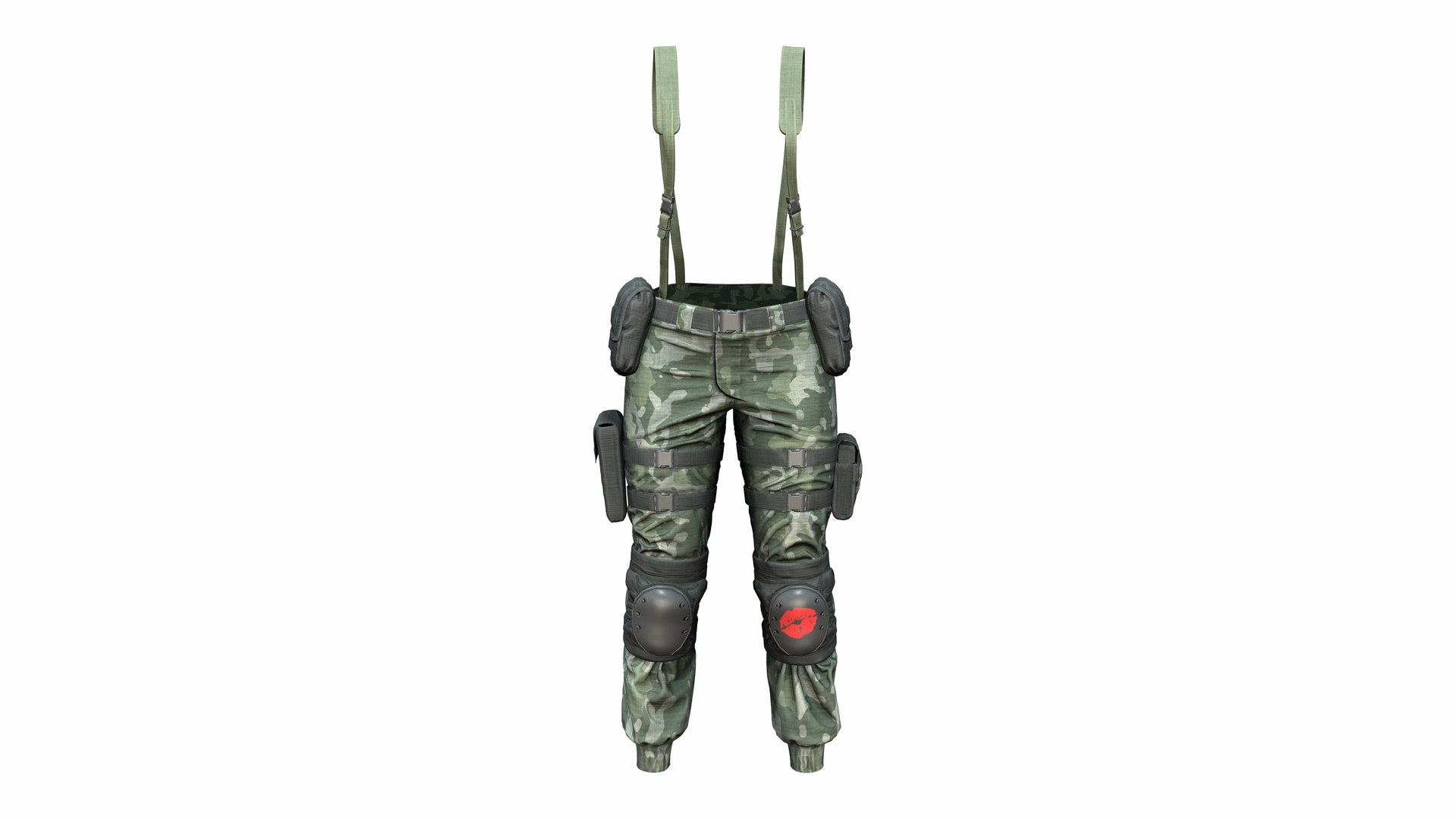 Female Military Combat Pants With Suspenders 3D Model - TurboSquid 1973632