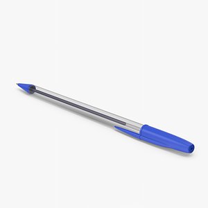 Ballpoint Blue Pen 3D model