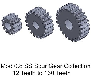 MOD 0.8 SS Spur Gear Collection