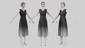 Dress 02 Charleston Green 3D model