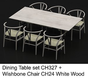 hardwood dining table wishbone chair max