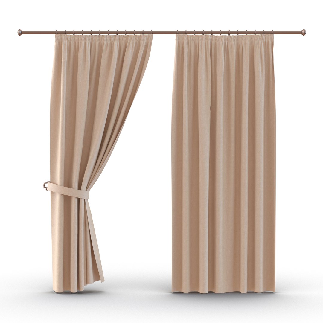Curtain 2 Brown 3D model preview