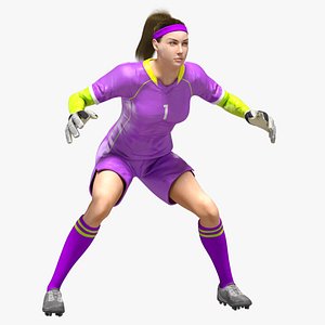 Female Goalkeeper Animated HQ Editorial License 3D model