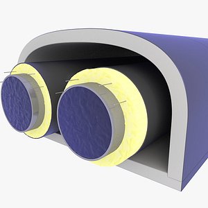 tunnel pipe heating 3D model