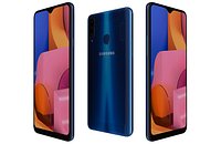 Samsung Galaxy A20s Blue Low Poly