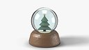 Snow Globe with Pine Tree and Wooden Base - Christmas Holiday Prop