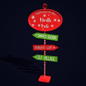 3D model North Pole Sign