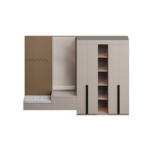 Hallway area with a minimalistic hanger 3 3D