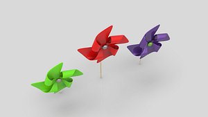 Paper windmill 3D model