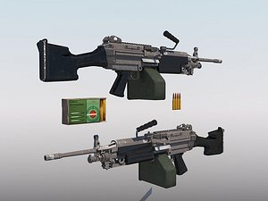 m249 light machine gun 3D model
