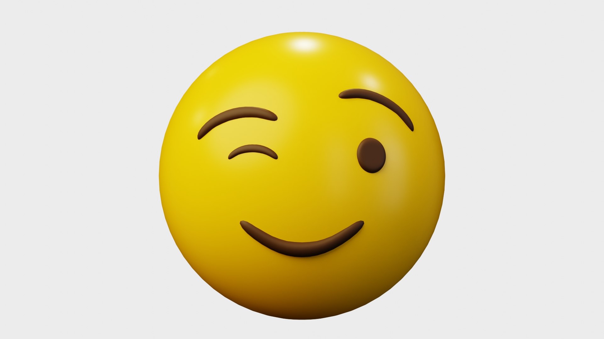 Wink Face Emoticon Emoji Or Smiley 3D Model - TurboSquid 2194991