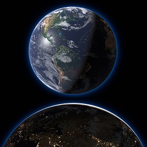 Realistic Earth 43K Volumetric Dynamic Day-Night System for Blender model
