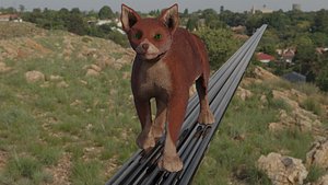 The cat Low-Poly PBR textures game ready animated Low-poly 3D model 3D model