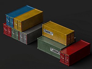 shipping container 3d model industrial cargo container asset pack 3D