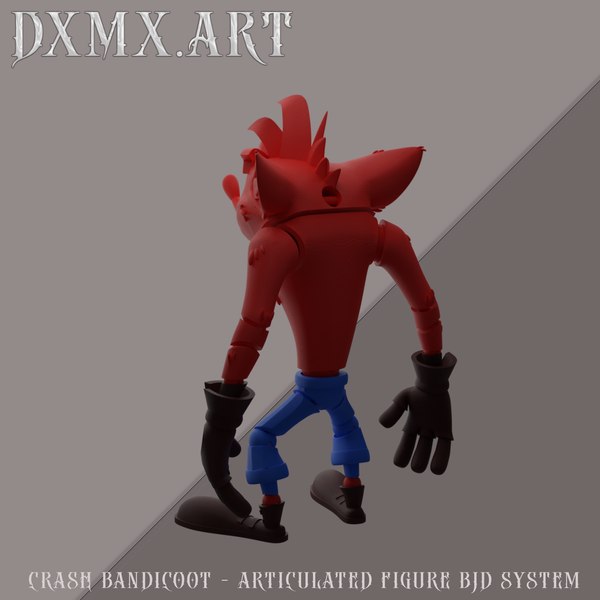 modelo 3d CRASH BANDICOOT ACTION FIGURE BJD SYSTEM STL FILES ...