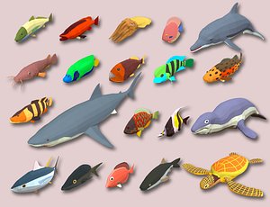 Fish Cartoon Collection Part 02 Animated - Game Ready