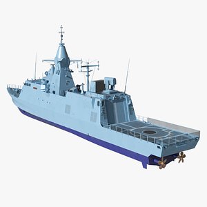 Combat Ship Class Corvette Navy Rigged 3D