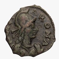 bronze Follis coin Ostrogoths migration period 493 - 526 AD