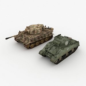 TANKS TIGER AND SHERMAN