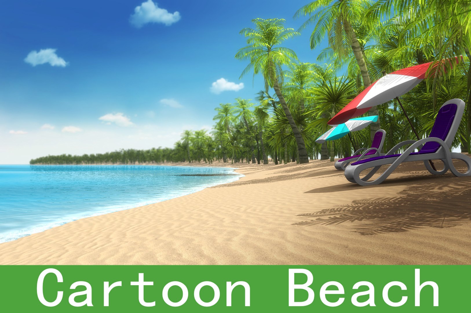 3d Beach Cartoon Model