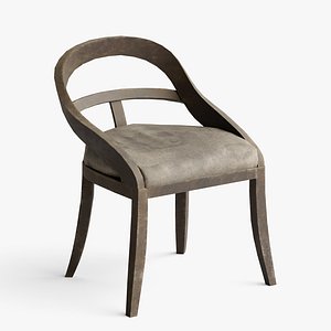 3D Dining Chair - old dirty and worn - Game Ready Low Poly