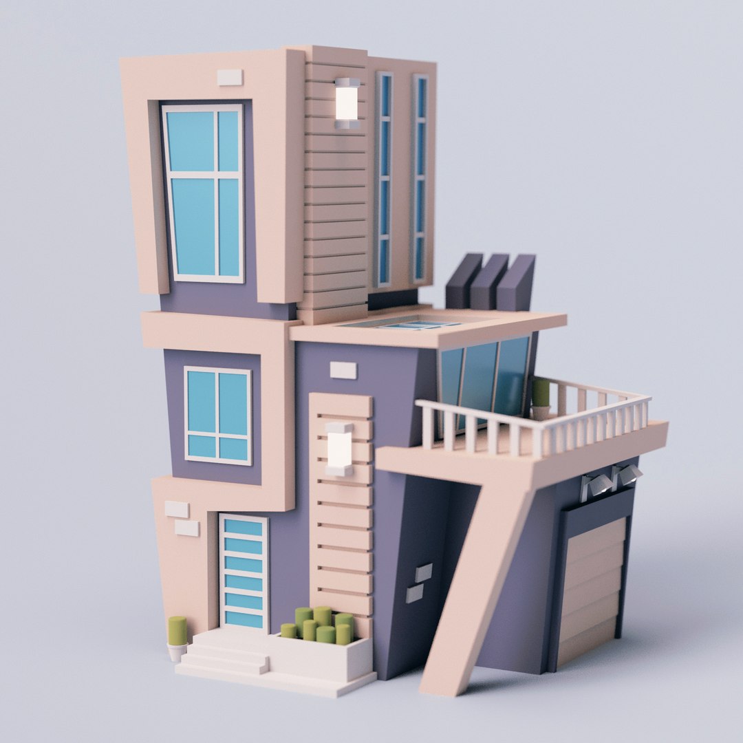 3D Cartoon Modern House 06 model - TurboSquid 1897686