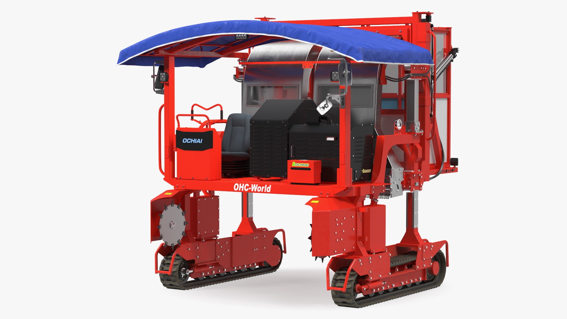 Self Propelled Tea Harvester Ochiai OHC-W Rigged 3D model preview