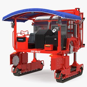Self Propelled Tea Harvester Ochiai OHC-W Rigged 3D model