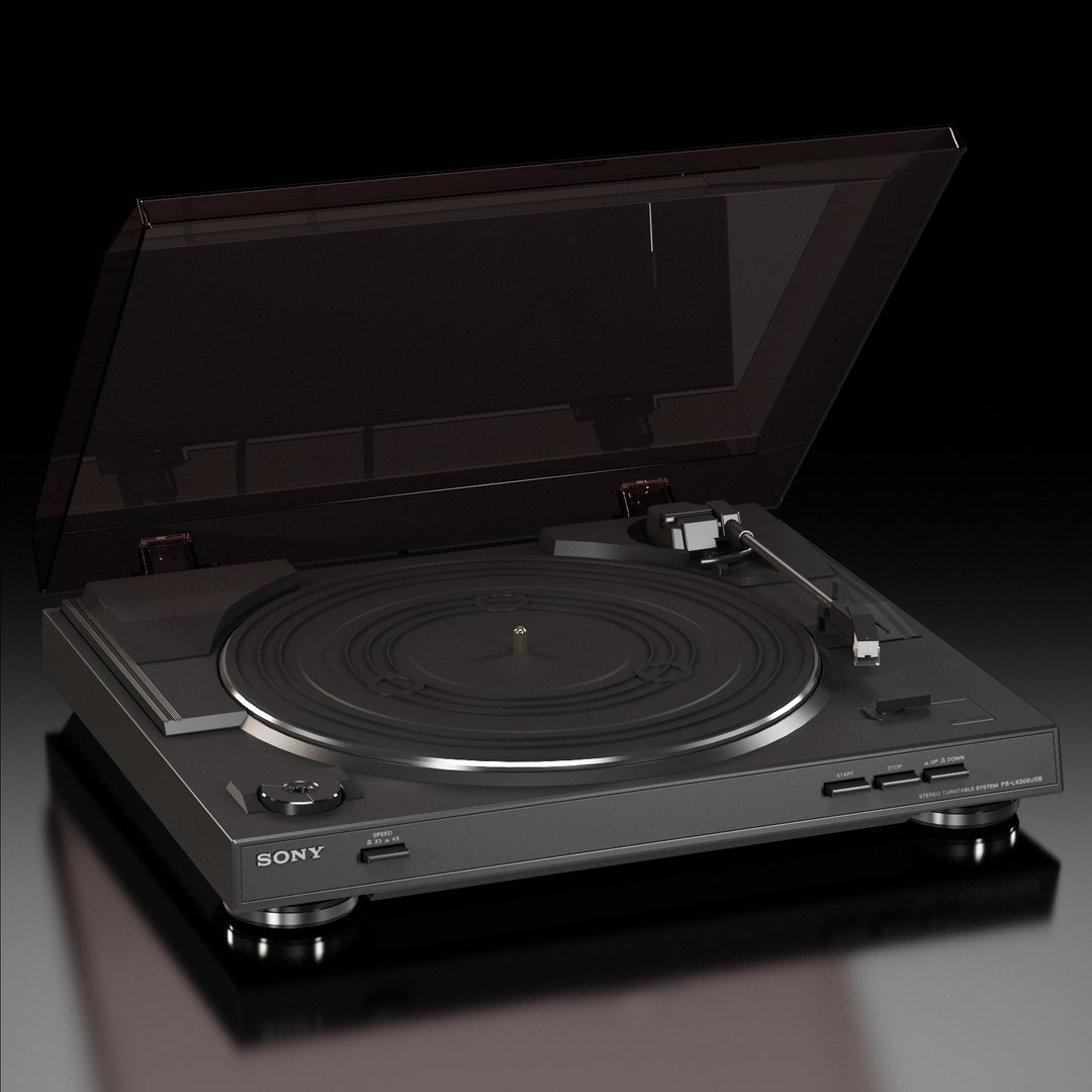 3d model sony ps-lx300usb stereo turntable