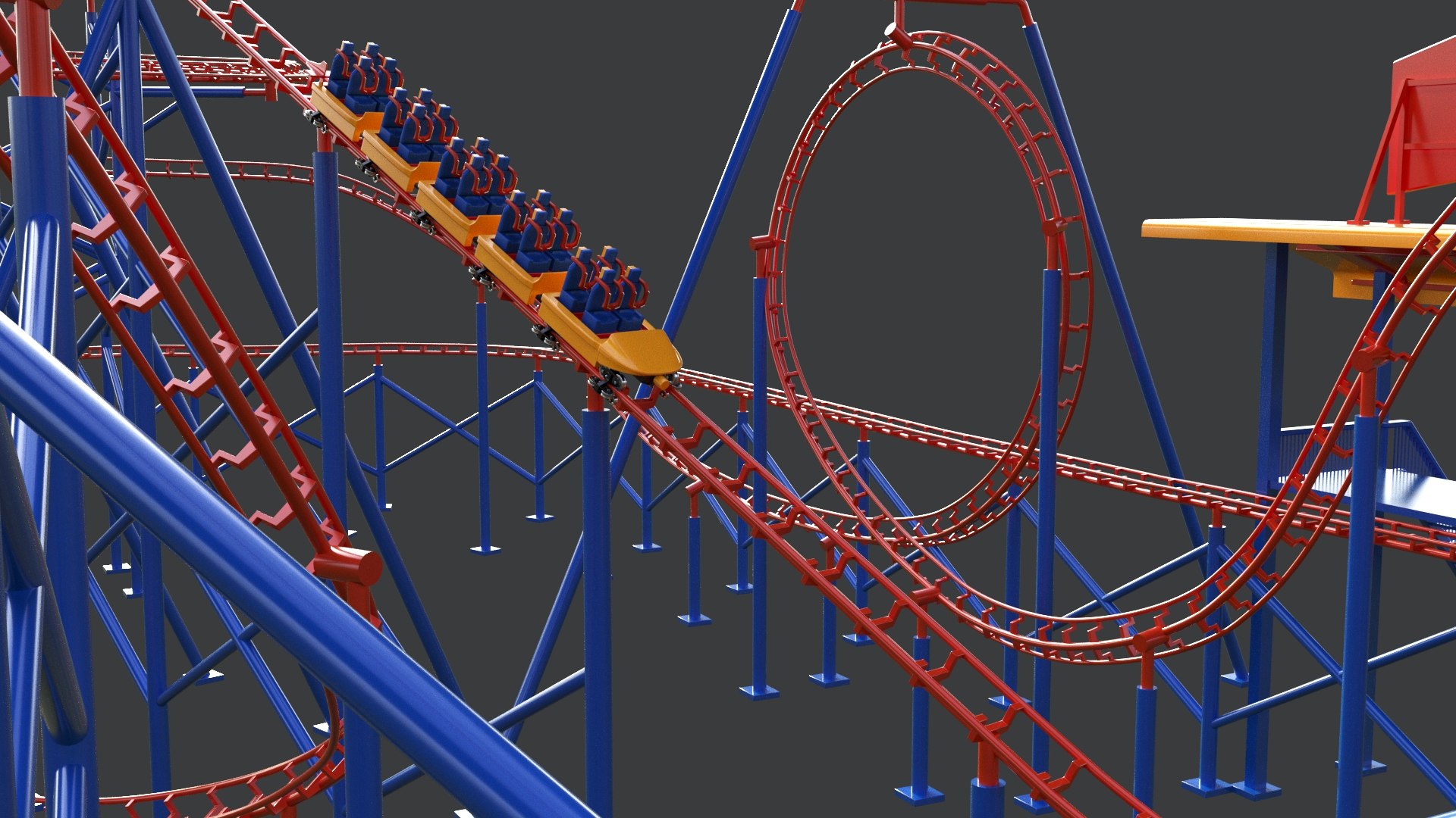 3D Model Rollercoaster - TurboSquid 1950444