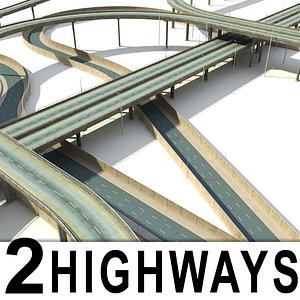 highways collections bridges overpass 3d max