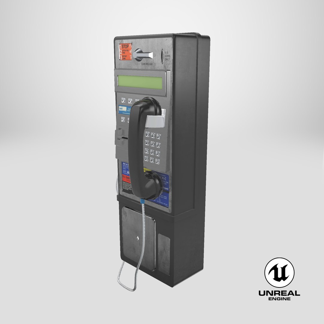 Detailed Public Phone 3D model https://p.turbosquid.com/ts-thumb/bA/E47ed9/Yz/stemcell_unreal_render/png/1719396774/1920x1080/fit_q87/bce1055e5ed4d474897524953f96d6372ae91964/stemcell_unreal_render.jpg