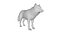 Grauer Wolf Tierfigur 3D Modell druckfertig