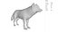 Grauer Wolf Tierfigur 3D Modell druckfertig
