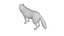 Grauer Wolf Tierfigur 3D Modell druckfertig