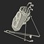 golf bag clubs 3d model