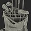 golf bag clubs 3d model
