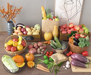 3D Fruits and vegetables model