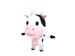 3D cartoon cow
