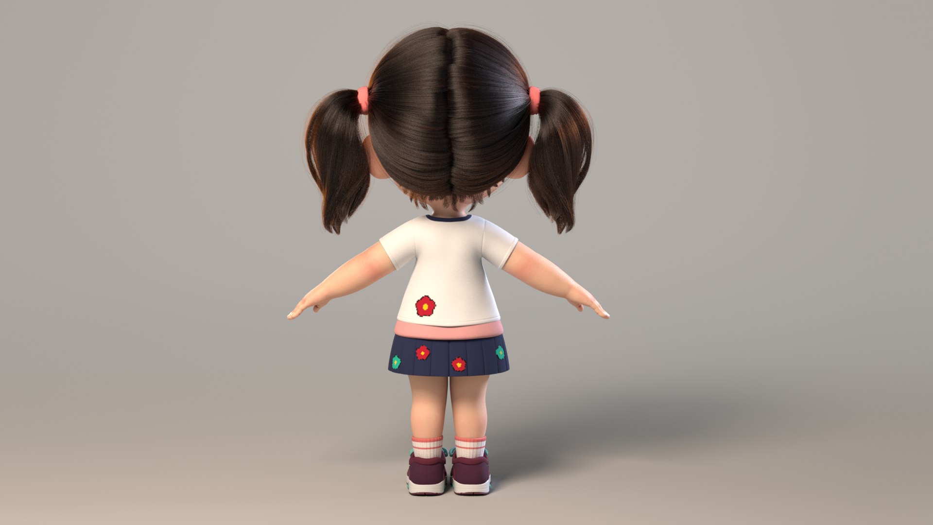 3D Cute cartoon girl sister with binding - TurboSquid 2173839