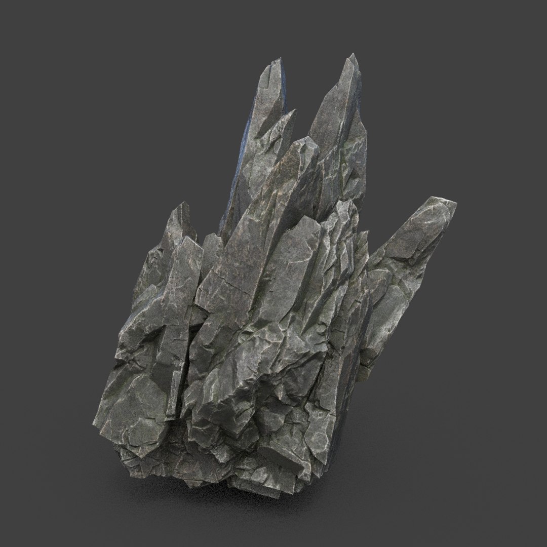 8 Low Poly PBR Spiky Black Rock Model - TurboSquid 2163157