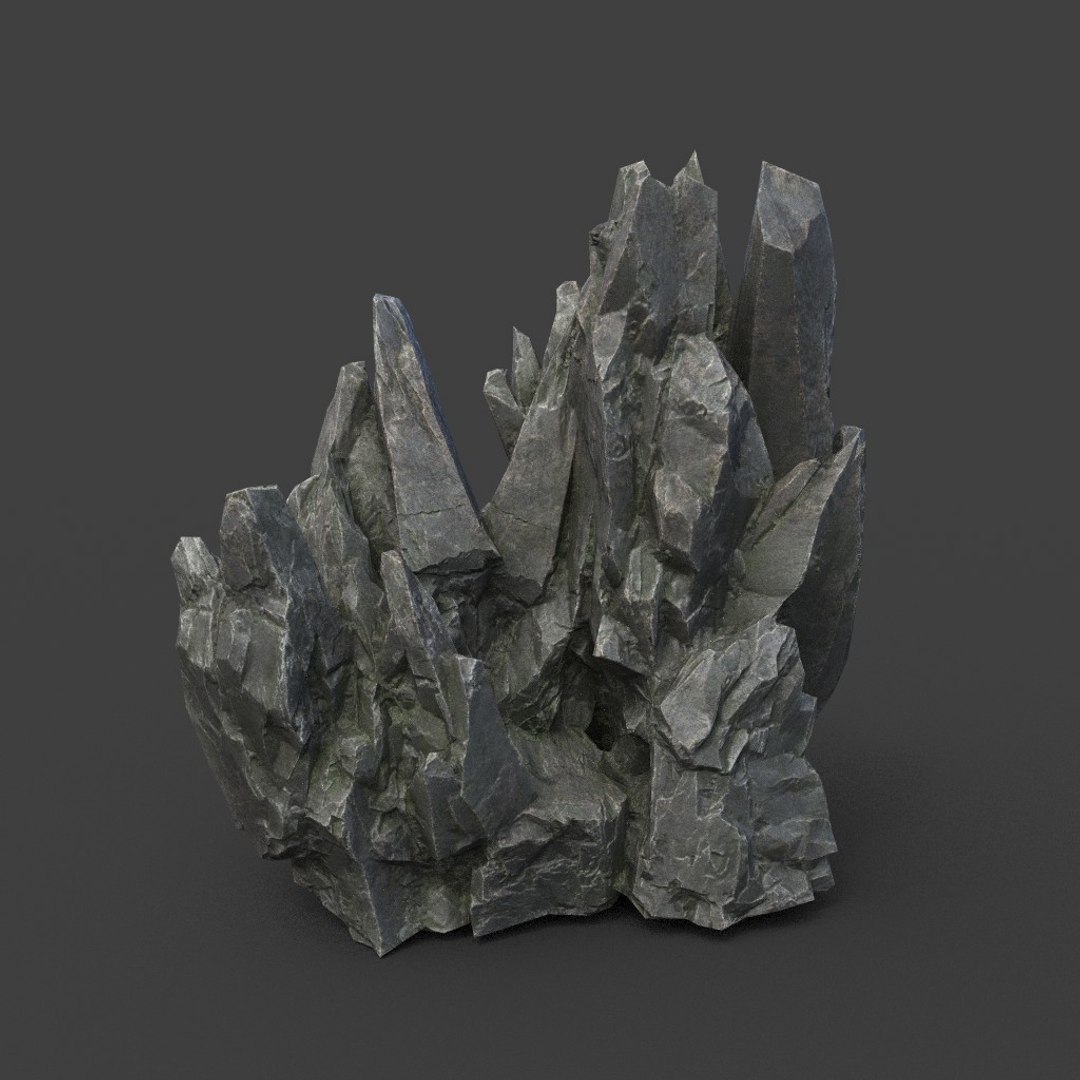 8 Low poly PBR Spiky Black Rock model - TurboSquid 2163157