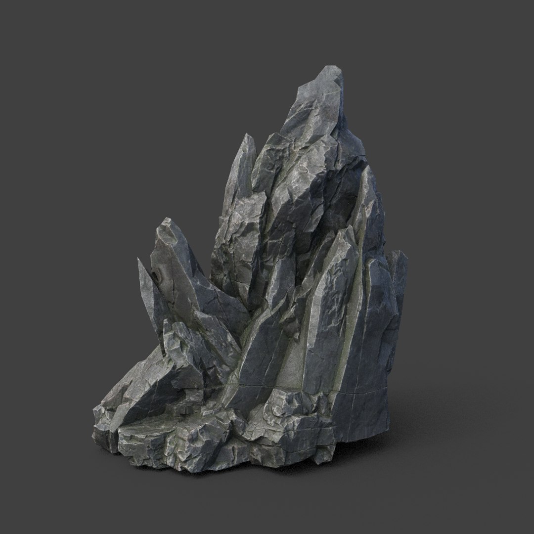 8 Low Poly PBR Spiky Black Rock Model - TurboSquid 2163157
