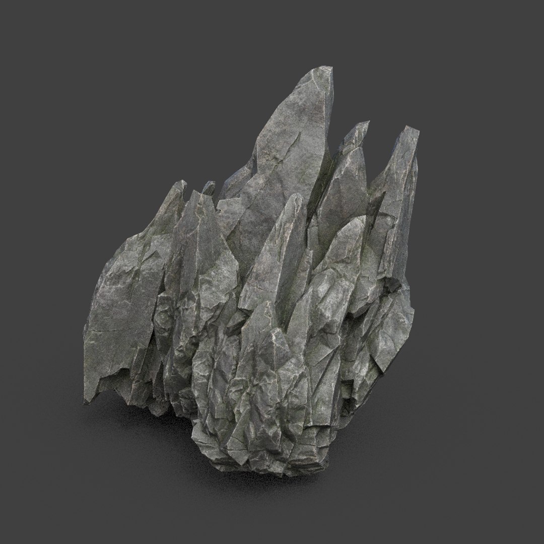 8 Low Poly PBR Spiky Black Rock Model - TurboSquid 2163157